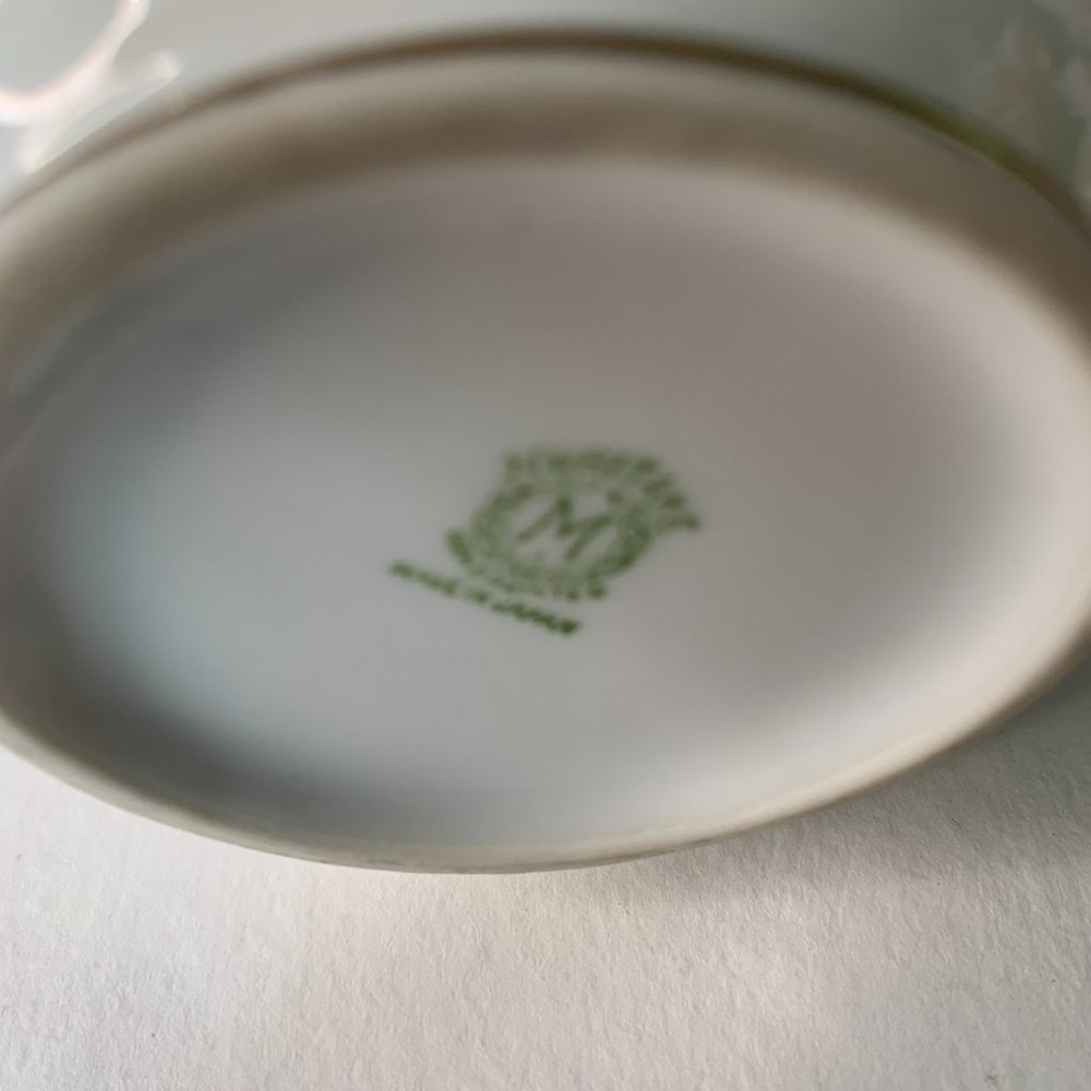 VINTAGE NORITAKE IRIDECENT PURPLE HANDPAINTED CREAMER & SUGAR BOWL MADE IN JAPAN - Picture 7 of 11